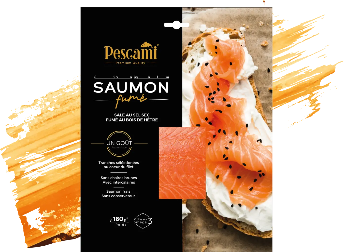 Tranches de saumon fumé Pescami 160 g