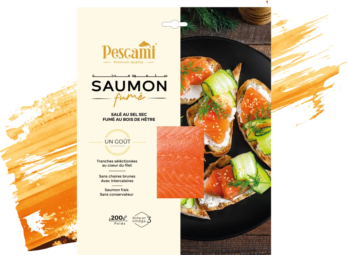 Tranches de saumon fumé Pescami 200 g