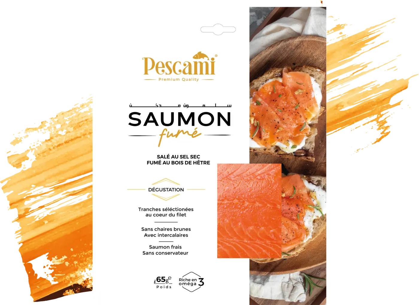 Tranches de saumon fumé Pescami 65 g